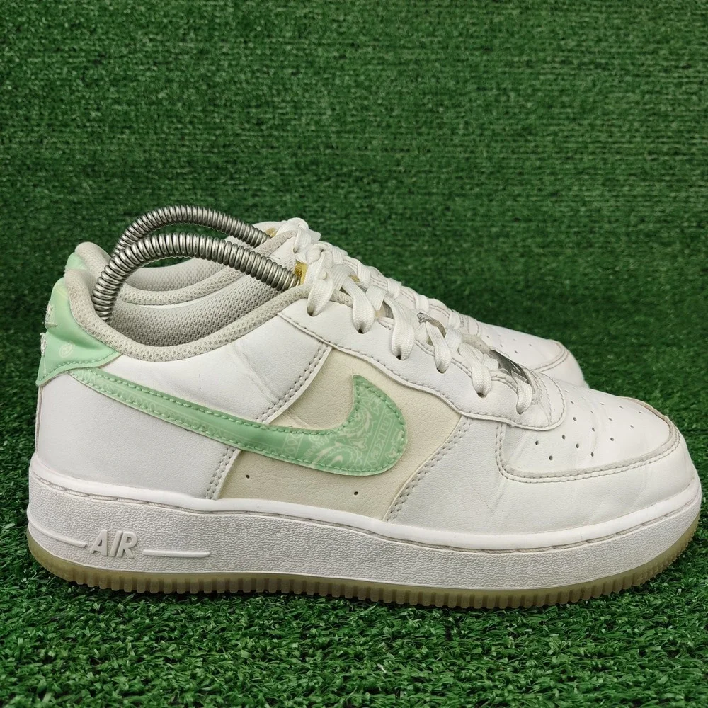 Nike‎ Sneakers Youth 6Y White Air Force 1 Low Paisley Green FJ7706-131 Low Top
